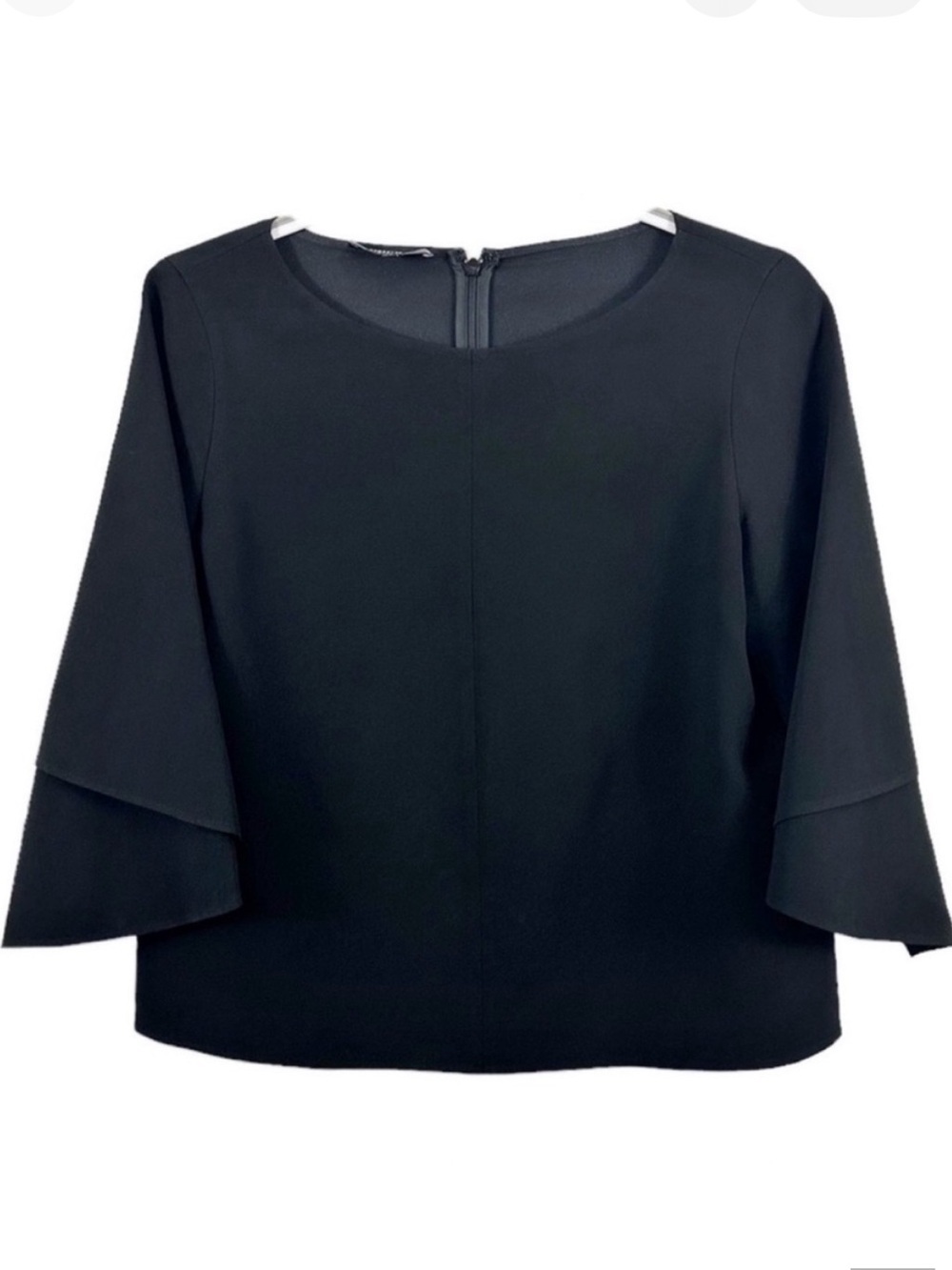 Lafayette 148 New York Black Flutter Sleeve Blouse Career